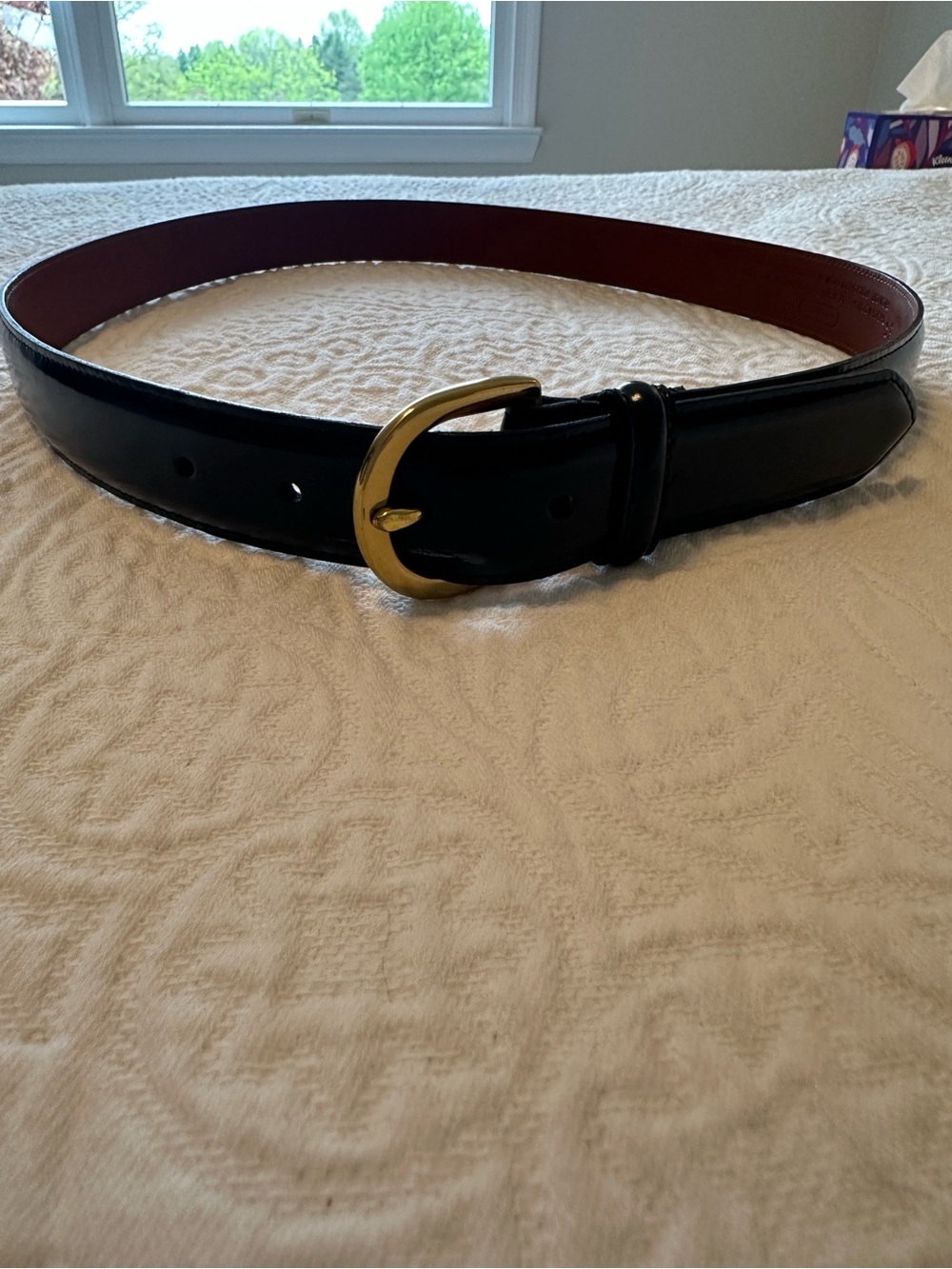 Coach Black Cow Hide Leather Men’s Belt with Brass Buckle 90s Vintage